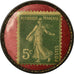 Coin, France, Chicorée Capon, La Courneuve, 5 Centimes, Timbre-Monnaie
