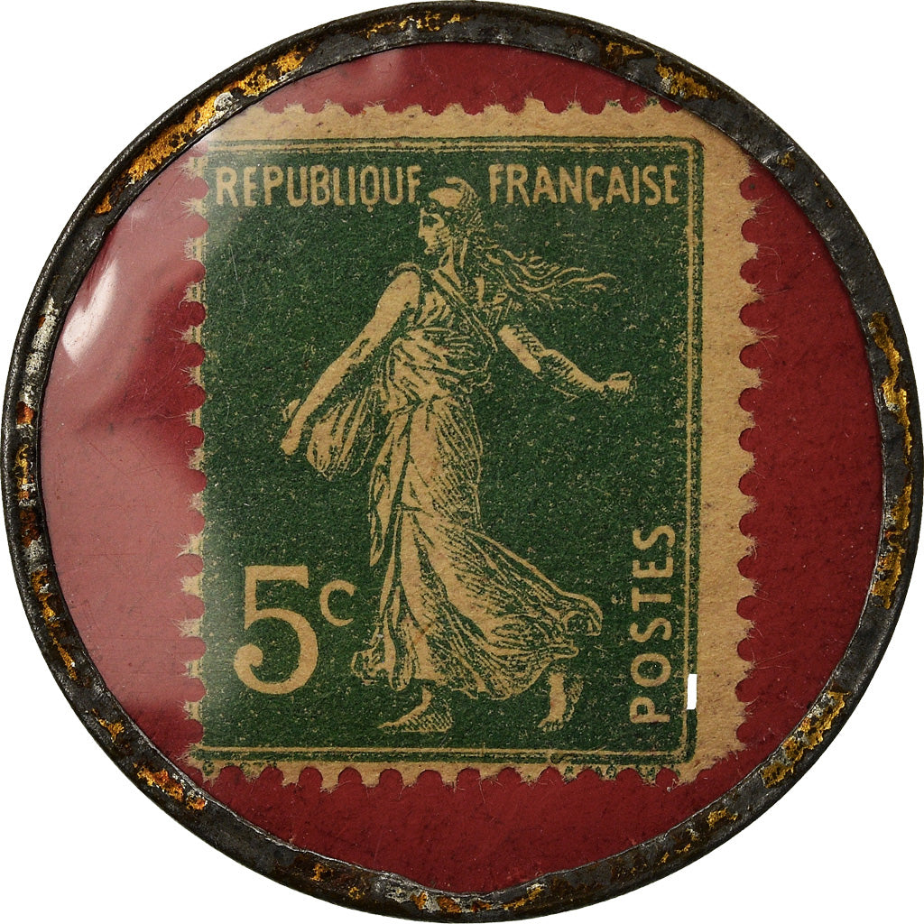 Moeda, França, Grand hôtel du Pavillon, Paris, 5 Centimes, Timbre-Monnaie