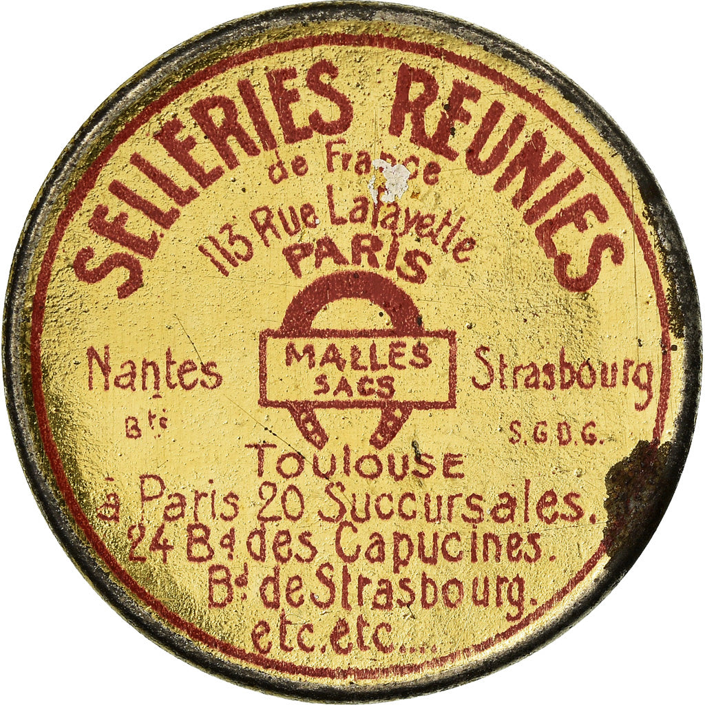 Monnaie, France, Selleries Réunies, Paris, 5 Centimes, Timbre-Monnaie, SUP