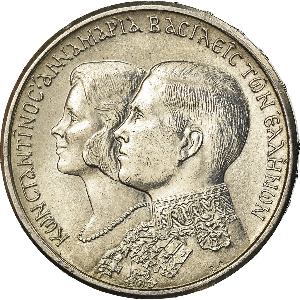 Coin, Greece, Constantine II, 30 Drachmai, 1964, AU(55-58), Silver, KM:87