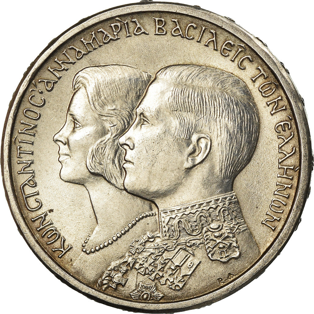 Coin, Greece, Constantine II, 30 Drachmai, 1964, AU(55-58), Silver, KM:87
