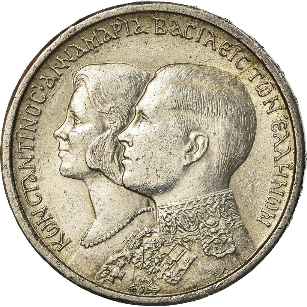 Coin, Greece, Constantine II, 30 Drachmai, 1964, AU(55-58), Silver, KM:87