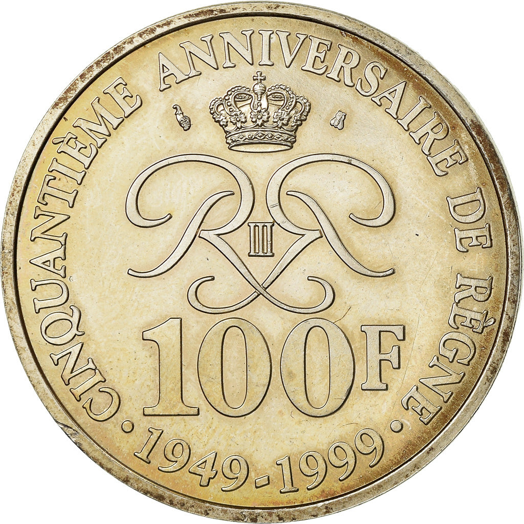 Coin, Monaco, Rainier III, 100 Francs, 1999, Paris, AU(55-58), Silver, KM:175