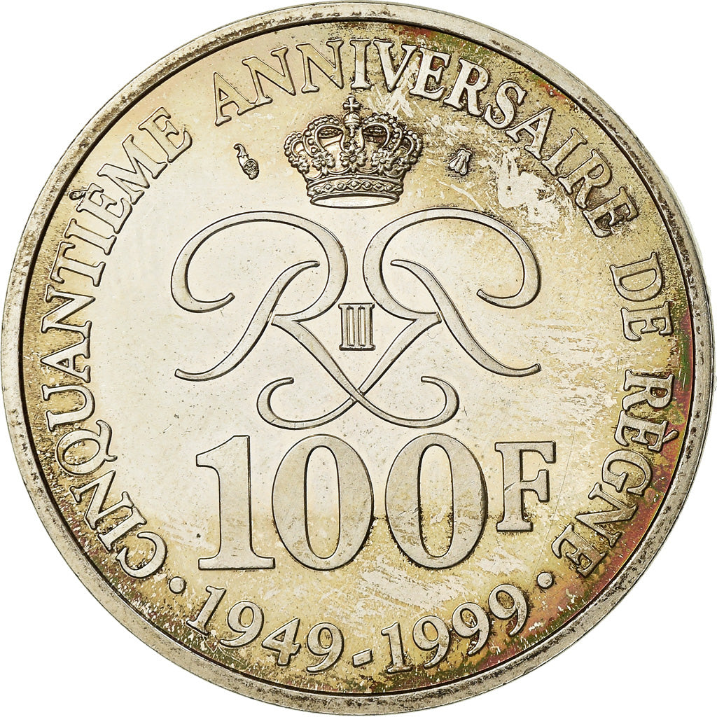 Coin, Monaco, Rainier III, 100 Francs, 1999, Paris, AU(55-58), Silver, KM:175