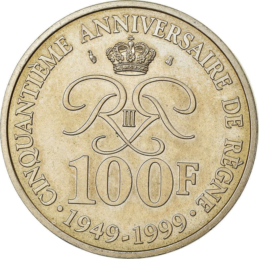 Coin, Monaco, Rainier III, 100 Francs, 1999, Paris, AU(55-58), Silver, KM:175