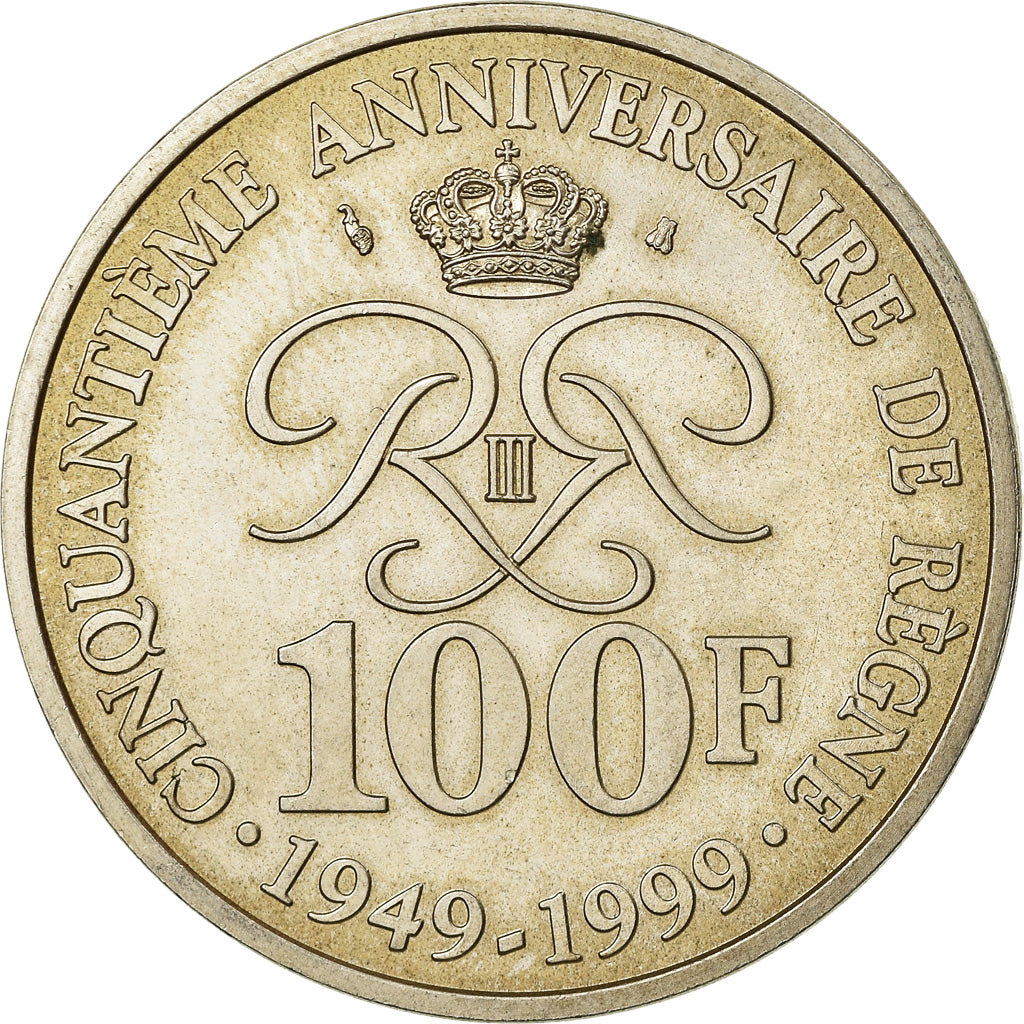 Coin, Monaco, Rainier III, 100 Francs, 1999, Paris, AU(55-58), Silver, KM:175