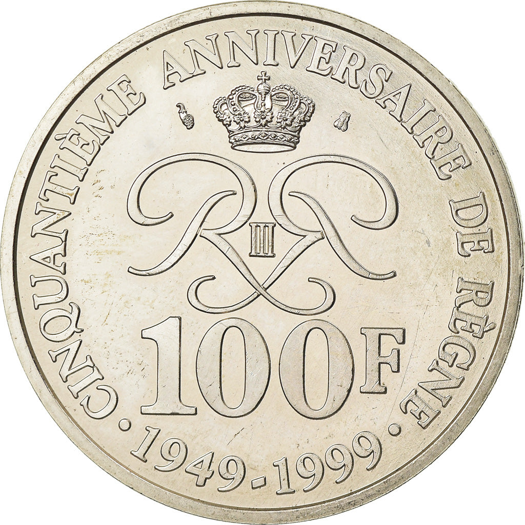 Coin, Monaco, Rainier III, 100 Francs, 1999, Paris, AU(55-58), Silver, KM:175