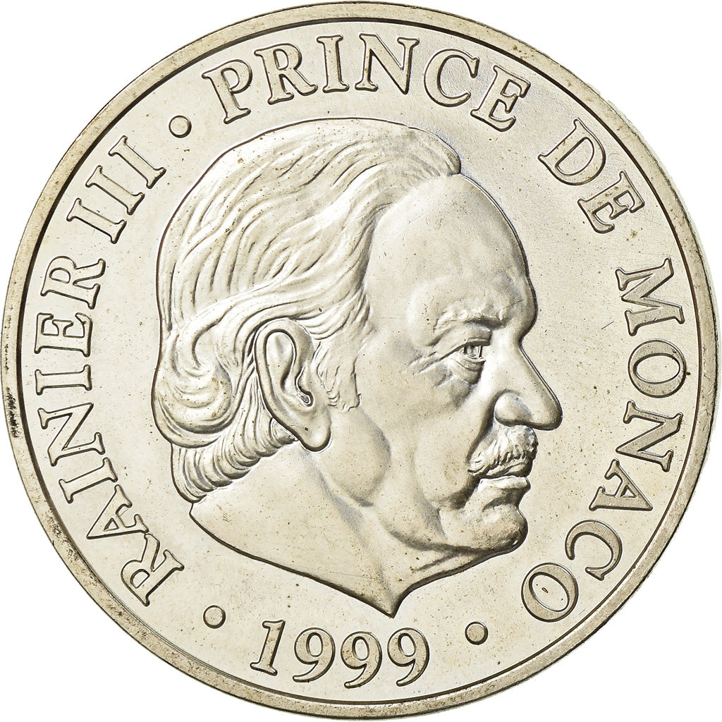 Coin, Monaco, Rainier III, 100 Francs, 1999, Paris, MS(60-62), Silver, KM:175