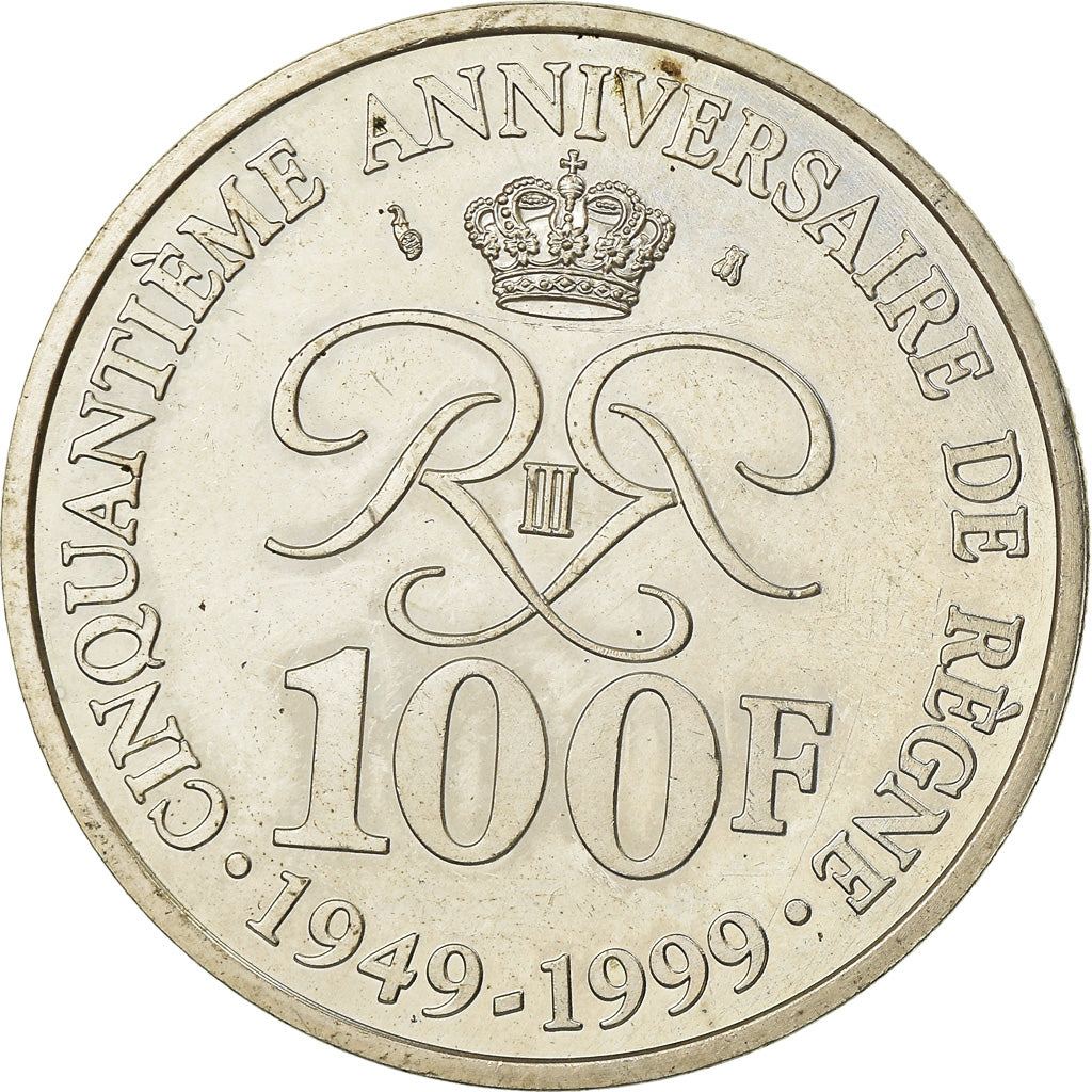 Coin, Monaco, Rainier III, 100 Francs, 1999, Paris, MS(60-62), Silver, KM:175