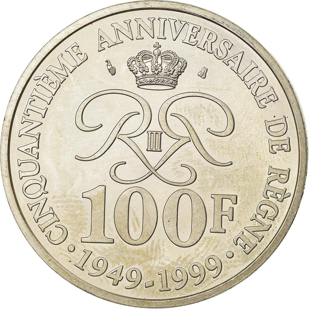 Coin, Monaco, Rainier III, 100 Francs, 1999, Paris, MS(60-62), Silver, KM:175