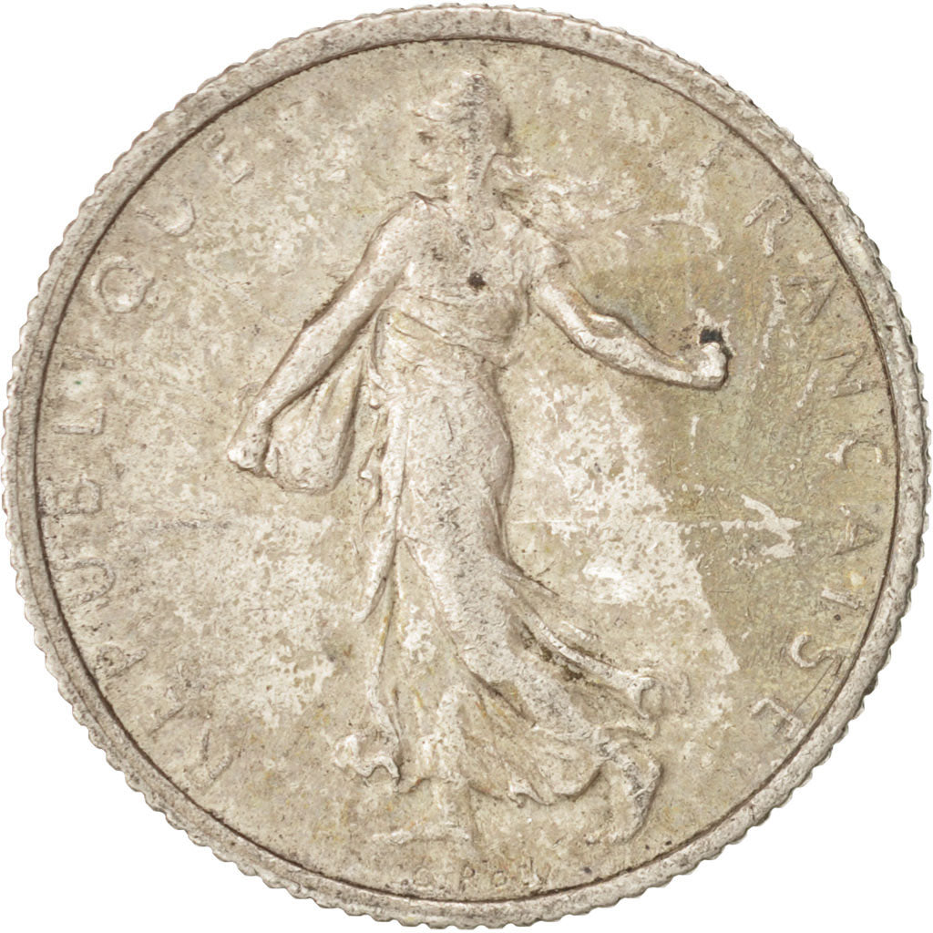 Coin, France, Semeuse, Franc, 1917, Paris, AU(50-53), Silver, KM:844.1
