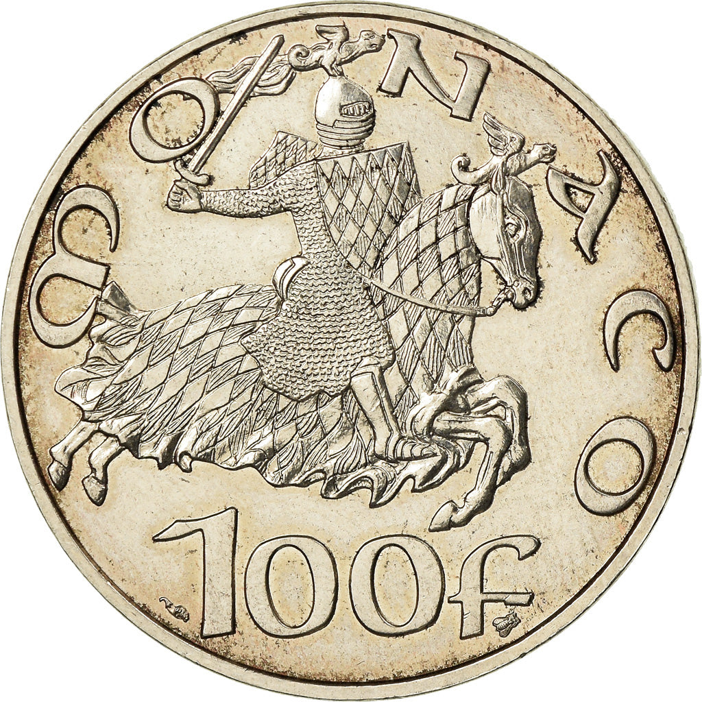 Coin, Monaco, Dynastie des Grimaldi, 100 Francs, 1997, AU(55-58), Silver, KM:176