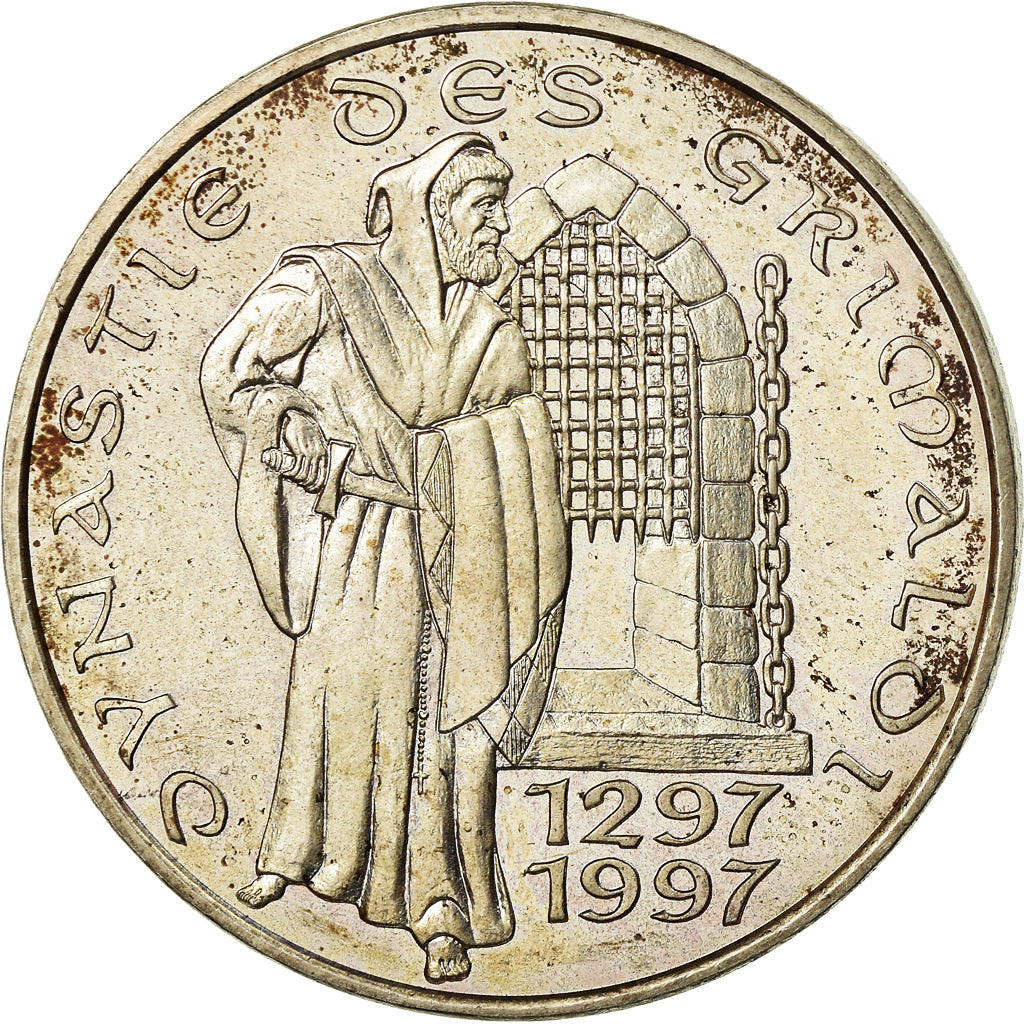 Coin, Monaco, Dynastie des Grimaldi, 100 Francs, 1997, AU(55-58), Silver, KM:176