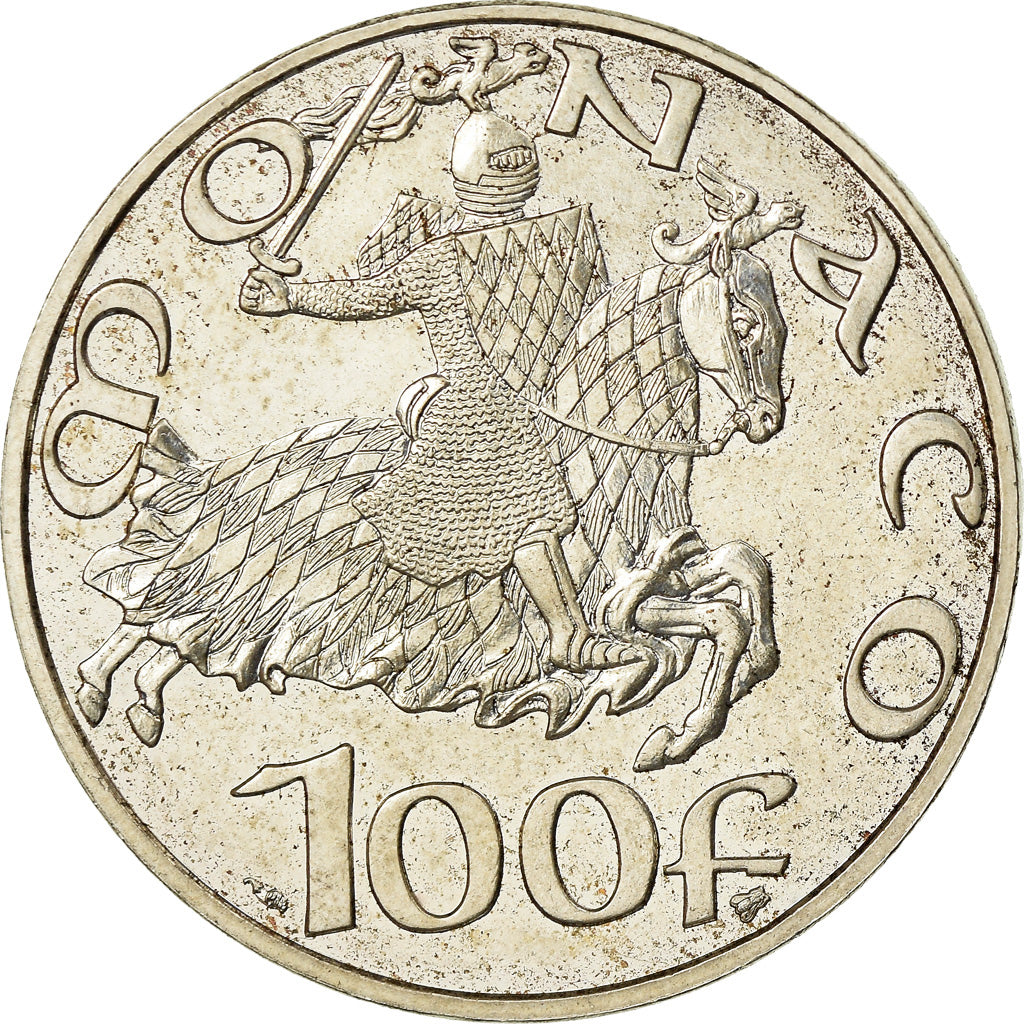 Coin, Monaco, Dynastie des Grimaldi, 100 Francs, 1997, AU(55-58), Silver, KM:176