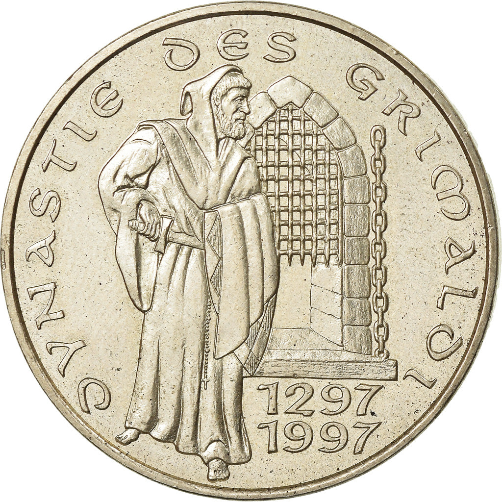 Coin, Monaco, Dynastie des Grimaldi, 100 Francs, 1997, AU(55-58), Silver, KM:176
