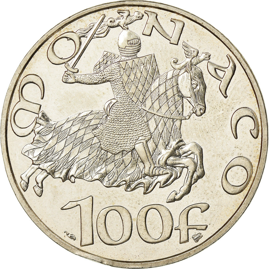 Coin, Monaco, Dynastie des Grimaldi, 100 Francs, 1997, AU(55-58), Silver, KM:176