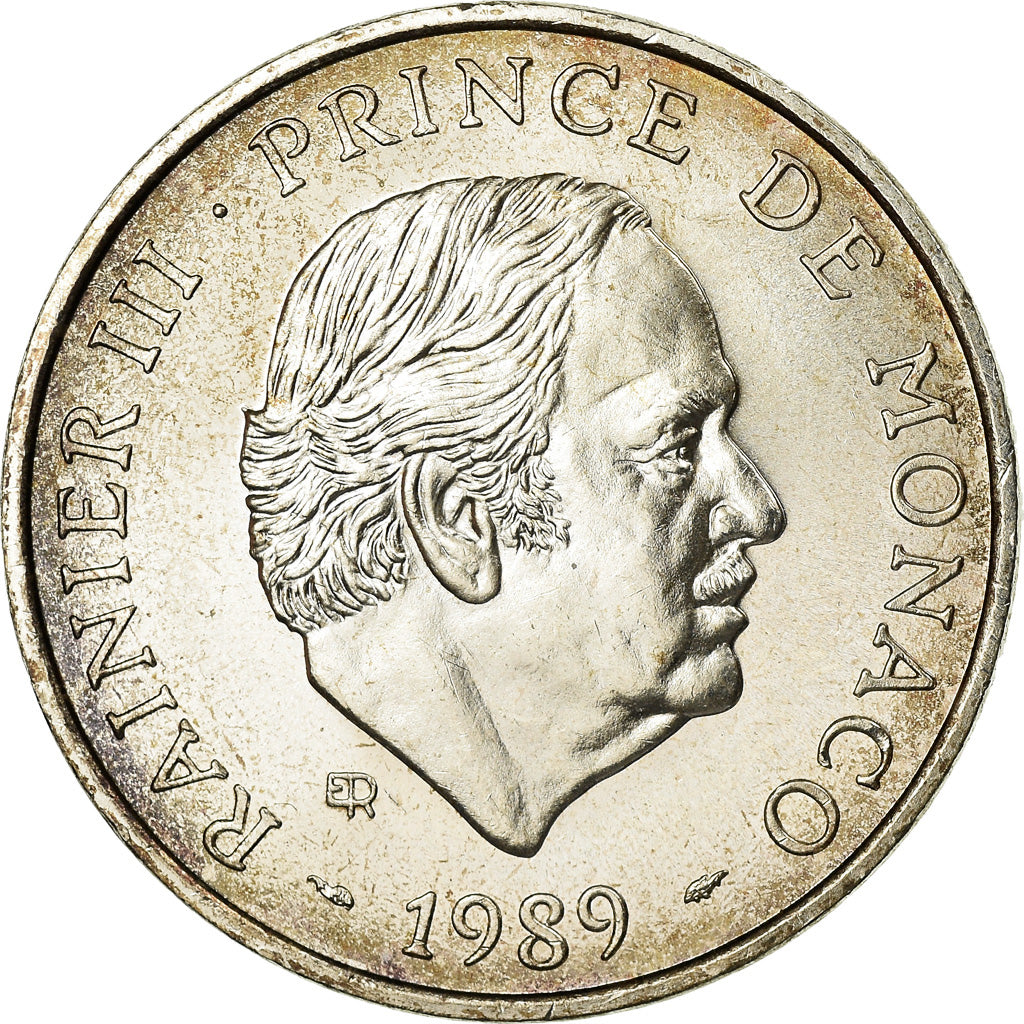 Coin, Monaco, Rainier III, 100 Francs, 1989, AU(55-58), Silver, KM:164