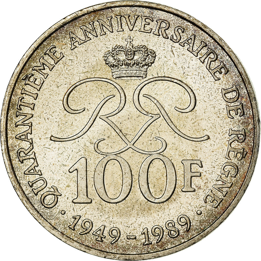 Coin, Monaco, Rainier III, 100 Francs, 1989, AU(55-58), Silver, KM:164