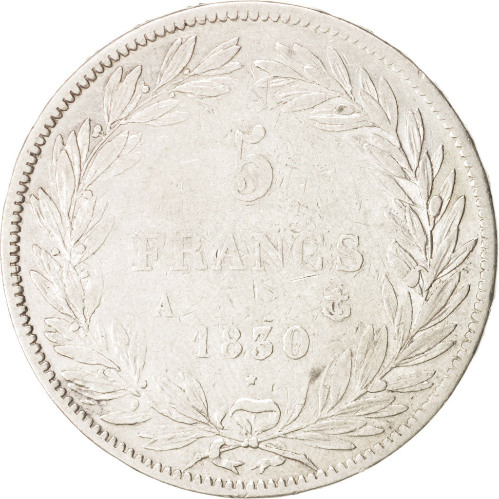 France, Louis-Philippe, 5 Francs, 1830, Paris, Silver, KM:736.1, Gadoury:676a