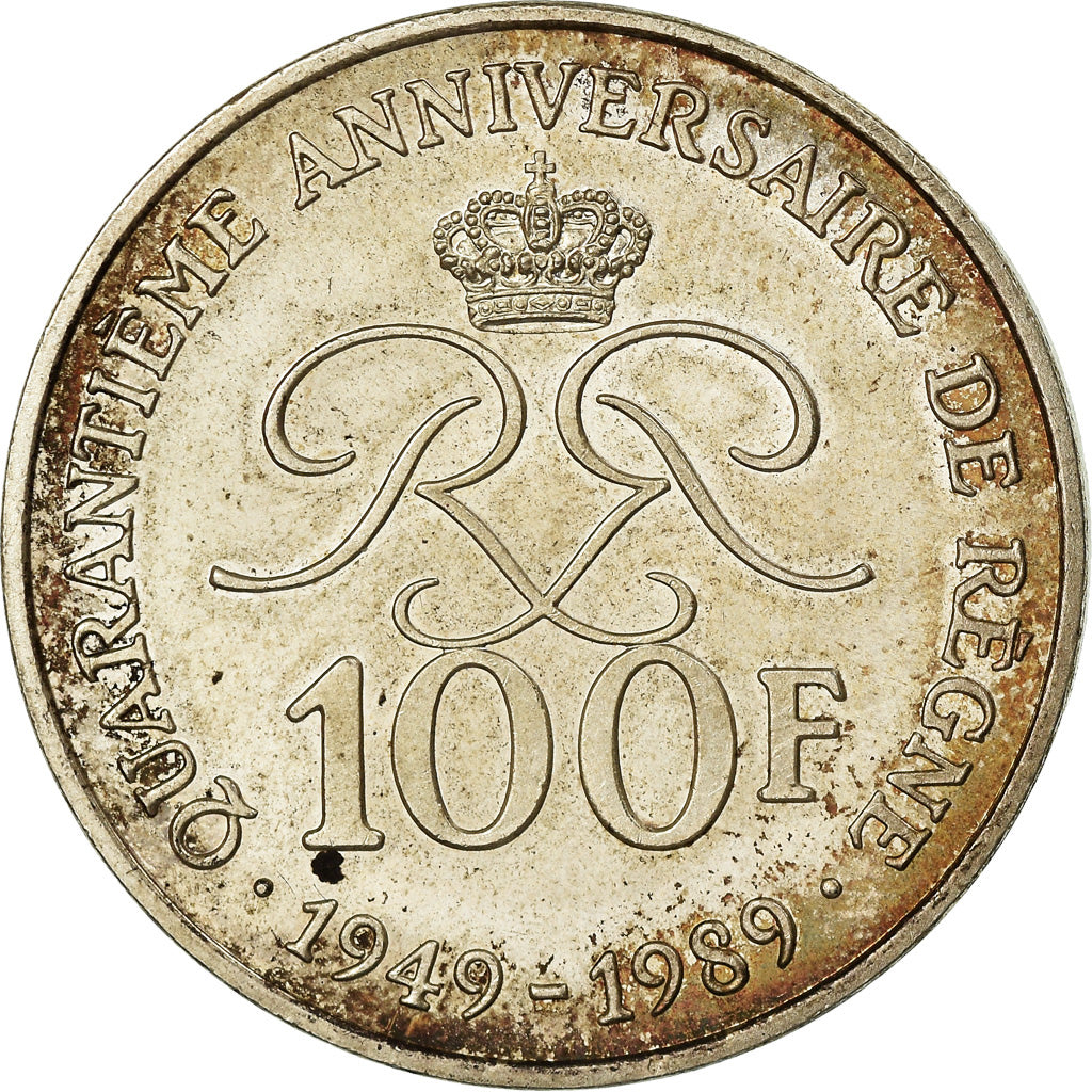 Moneta, Monaco, Rainier III, 100 Francs, 1989, SPL-, Argento, KM:164
