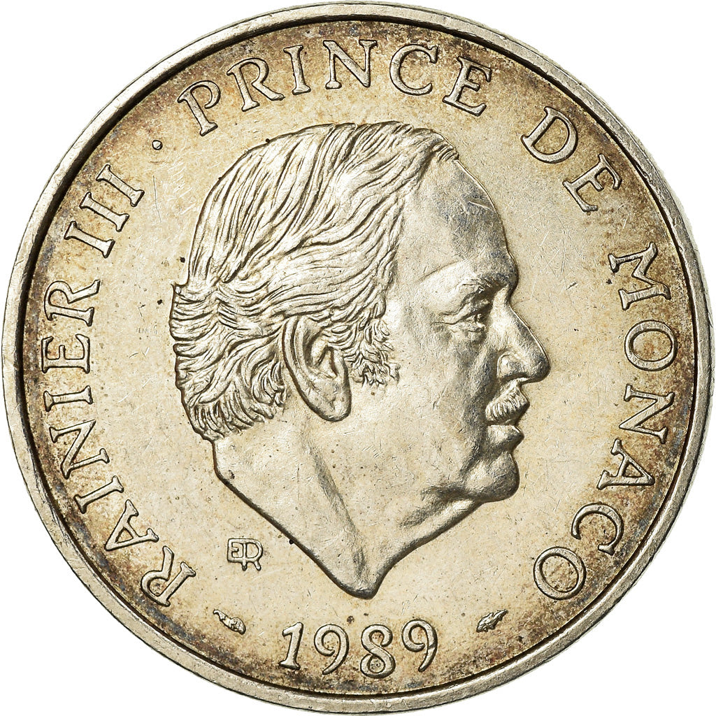 Coin, Monaco, Rainier III, 100 Francs, 1989, AU(55-58), Silver, KM:164