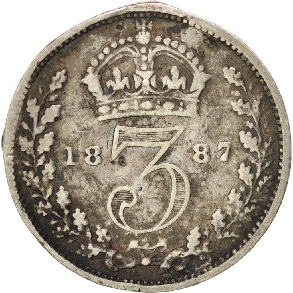 Great Britain, Victoria, 3 Pence, 1887, Silver, KM:758