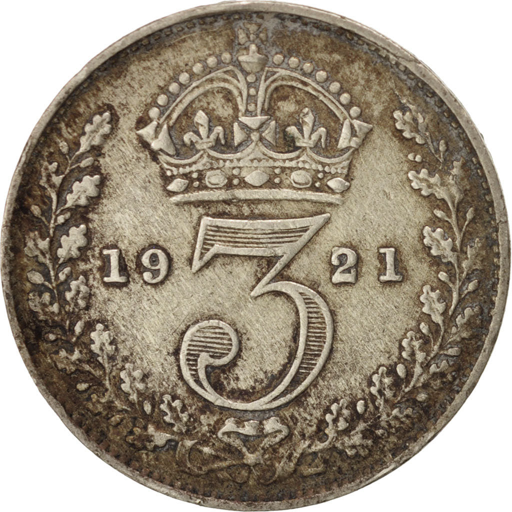 Great Britain, George V, 3 Pence, 1921, Silver, KM:813a