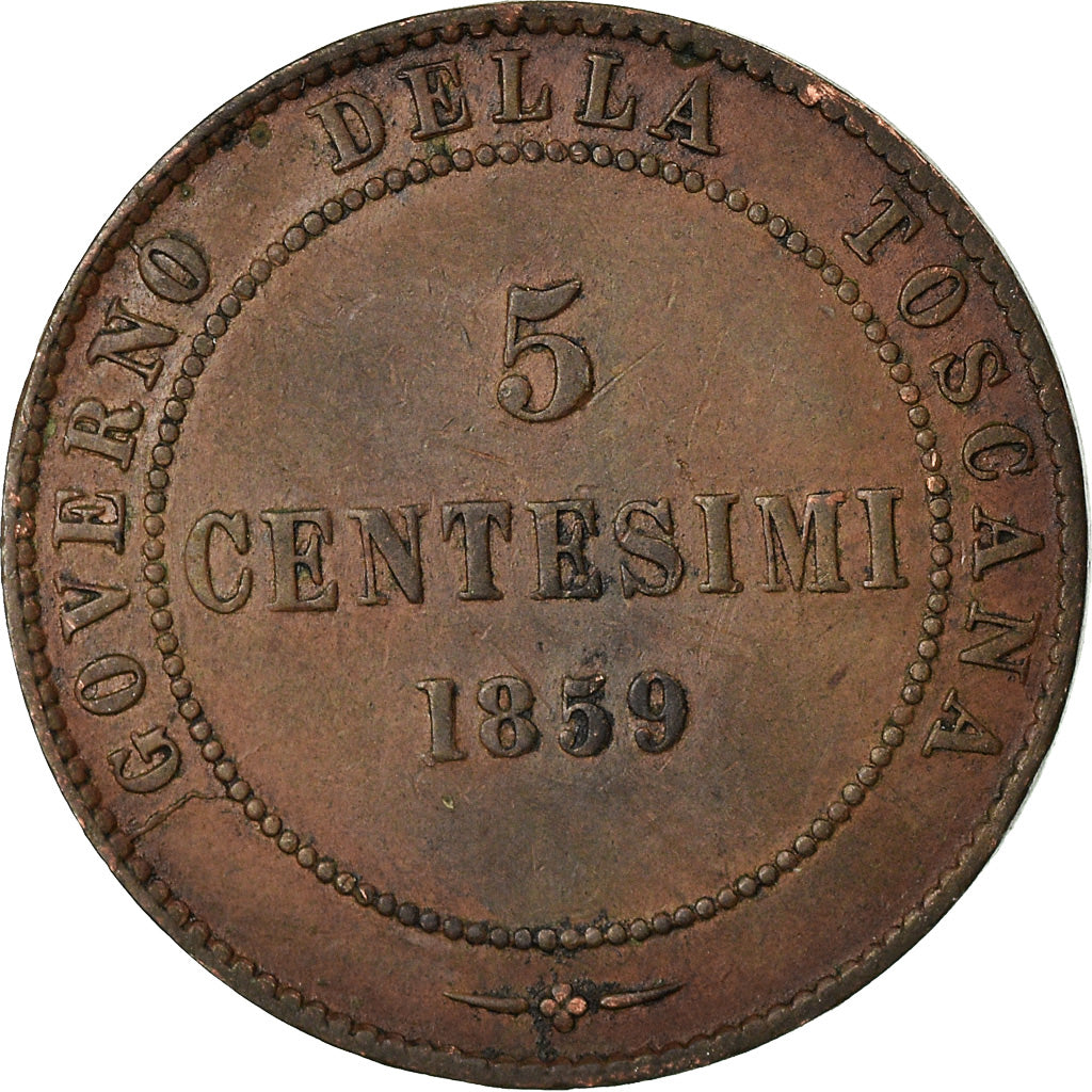 Coin, ITALIAN STATES, TUSCANY, Provisional Government, 5 Centesimi, 1859