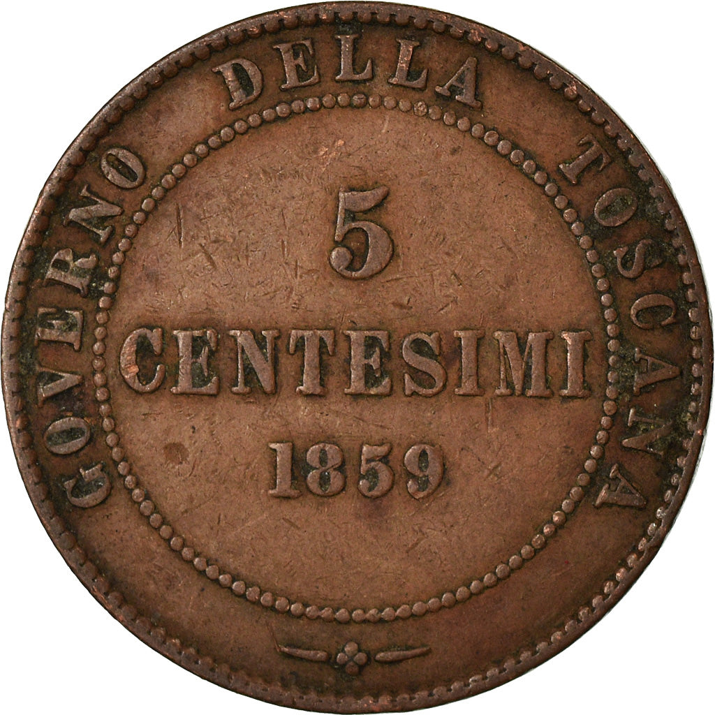 Coin, ITALIAN STATES, TUSCANY, Provisional Government, 5 Centesimi, 1859