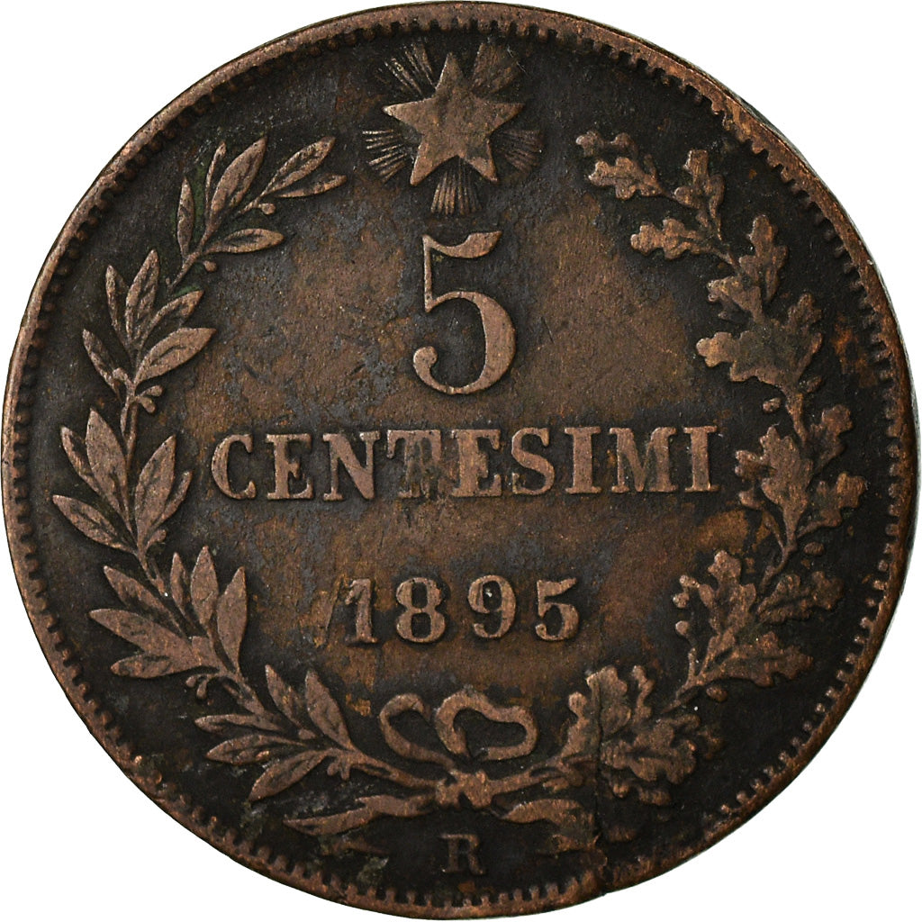 Coin, Italy, Umberto I, 5 Centesimi, 1895, Rome, VF(20-25), Copper, KM:31