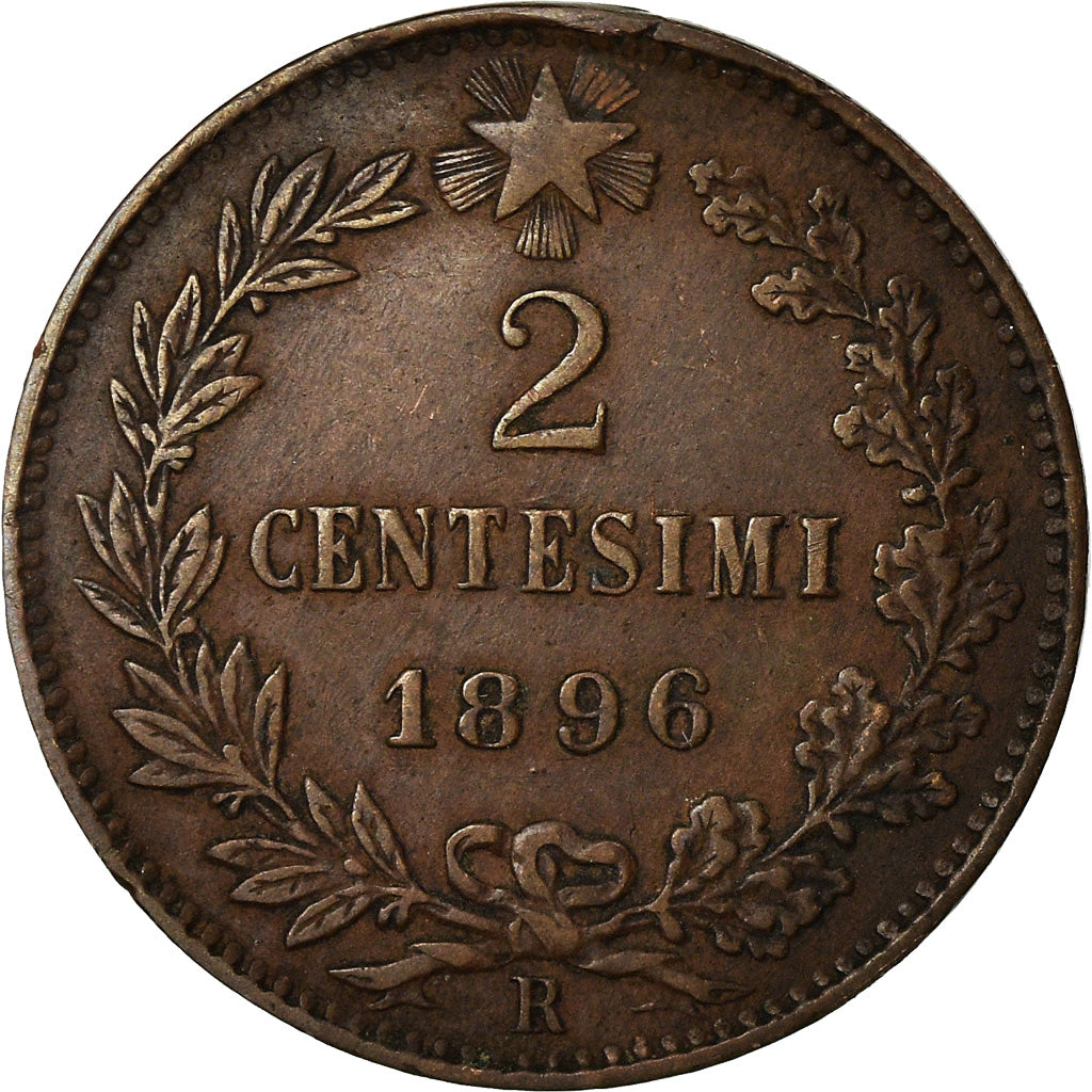 Coin, Italy, Umberto I, 2 Centesimi, 1896, Rome, VF(30-35), Copper, KM:30