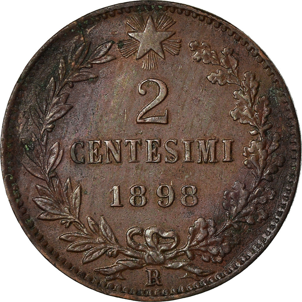 Coin, Italy, Umberto I, 2 Centesimi, 1898, Rome, EF(40-45), Copper, KM:30