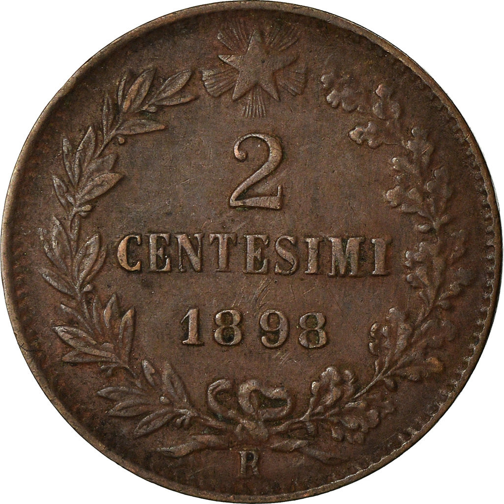 Moneta, Italia, Umberto I, 2 Centesimi, 1898, Rome, BB, Rame, KM:30