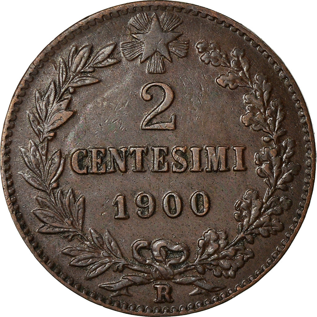Coin, Italy, Umberto I, 2 Centesimi, 1900, Rome, EF(40-45), Copper, KM:30
