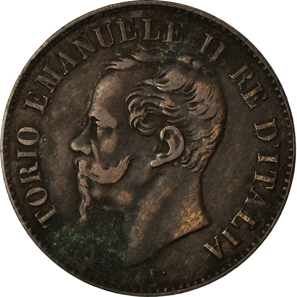 Moneta, Włochy, Vittorio Emanuele II, 2 Centesimi, 1861, Milan, VF(30-35)