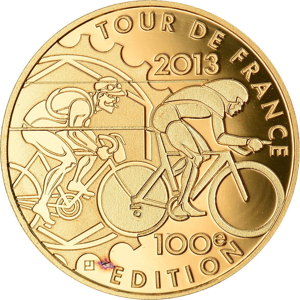 France, 5 Euros, Tour de France, 2013, Paris, BE, FDC, Or, Gadoury:EU 615