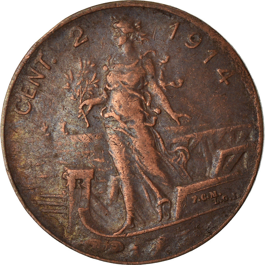 Coin, Italy, Vittorio Emanuele III, 2 Centesimi, 1914, Rome, EF(40-45), Bronze