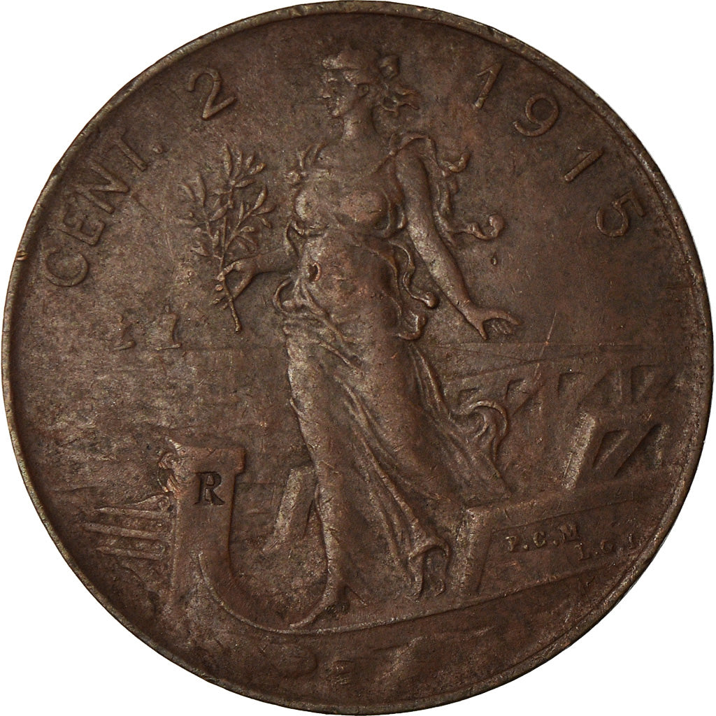 Monnaie, Italie, Vittorio Emanuele III, 2 Centesimi, 1915, Rome, TB+, Bronze
