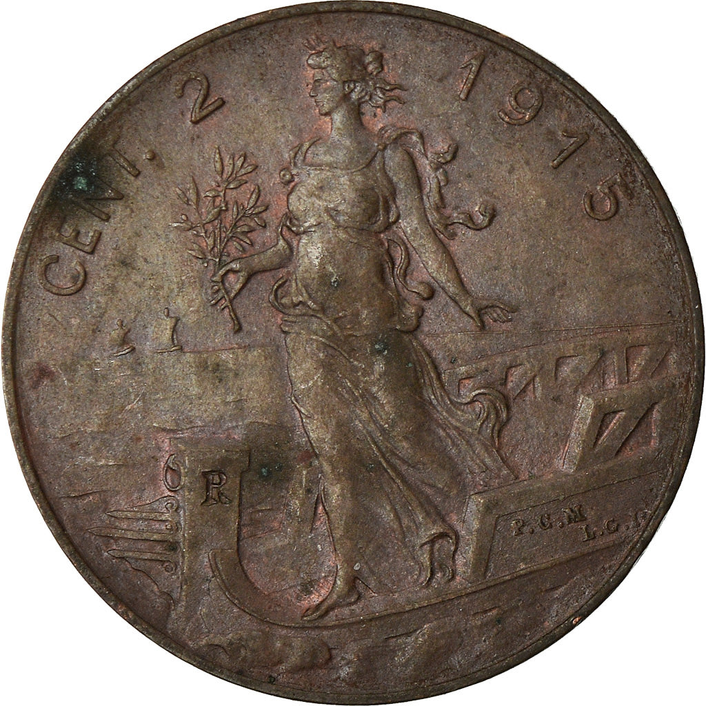 Coin, Italy, Vittorio Emanuele III, 2 Centesimi, 1915, Rome, AU(50-53), Bronze