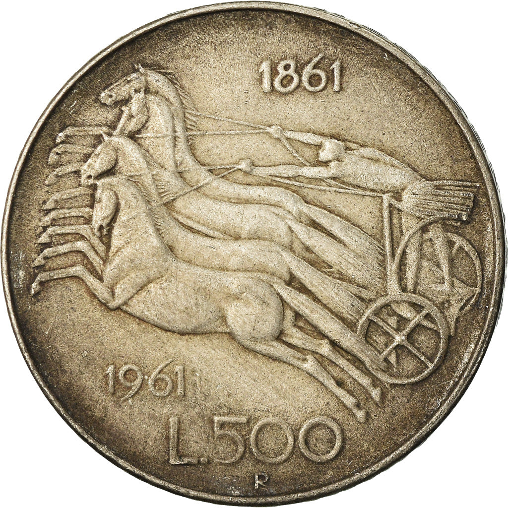 Coin, Italy, 500 Lire, 1961, Rome, EF(40-45), Silver, KM:99