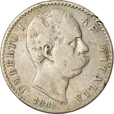 Coin, Italy, Umberto I, 2 Lire, 1883, Rome, VF(20-25), Silver, KM:23