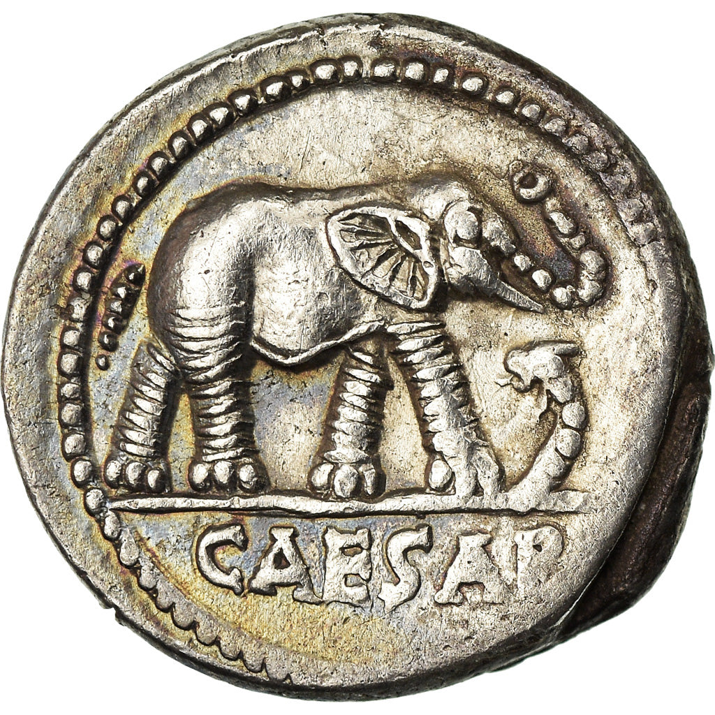 Moneda, Julius Caesar, Denarius, EBC, Plata, Crawford:443/1