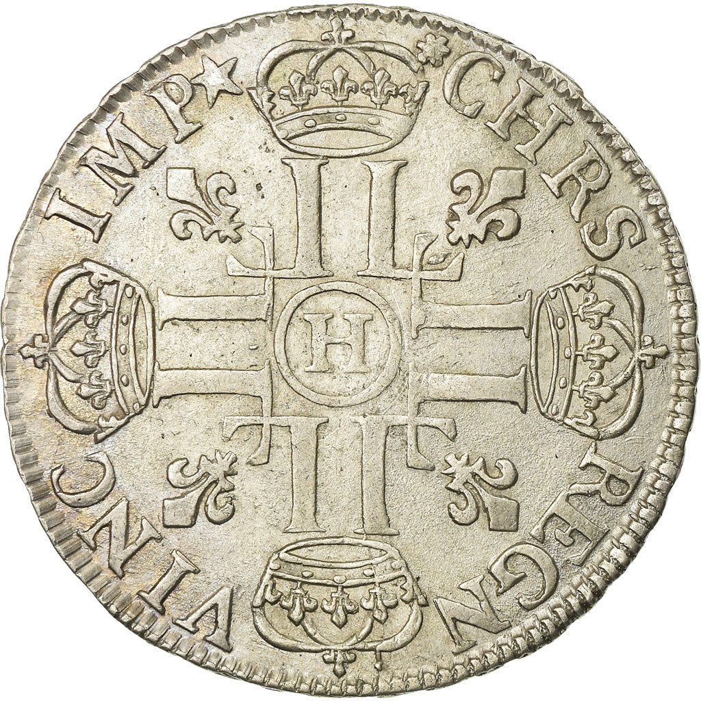 Moneda, Francia, Louis XIV, 1/2 Écu aux 8 L, 1/2 Ecu, 1690, La Rochelle, MBC+