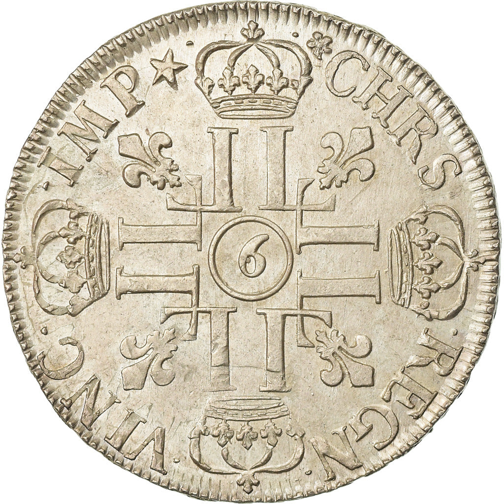 Coin, France, Louis XIV, Écu aux 8 L, Ecu, 1690, Rennes, MS(63), Silver