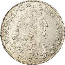 Moeda, França, Louis XIV, Écu aux 8 L, Ecu, 1692, Rennes, MS(63), Prata