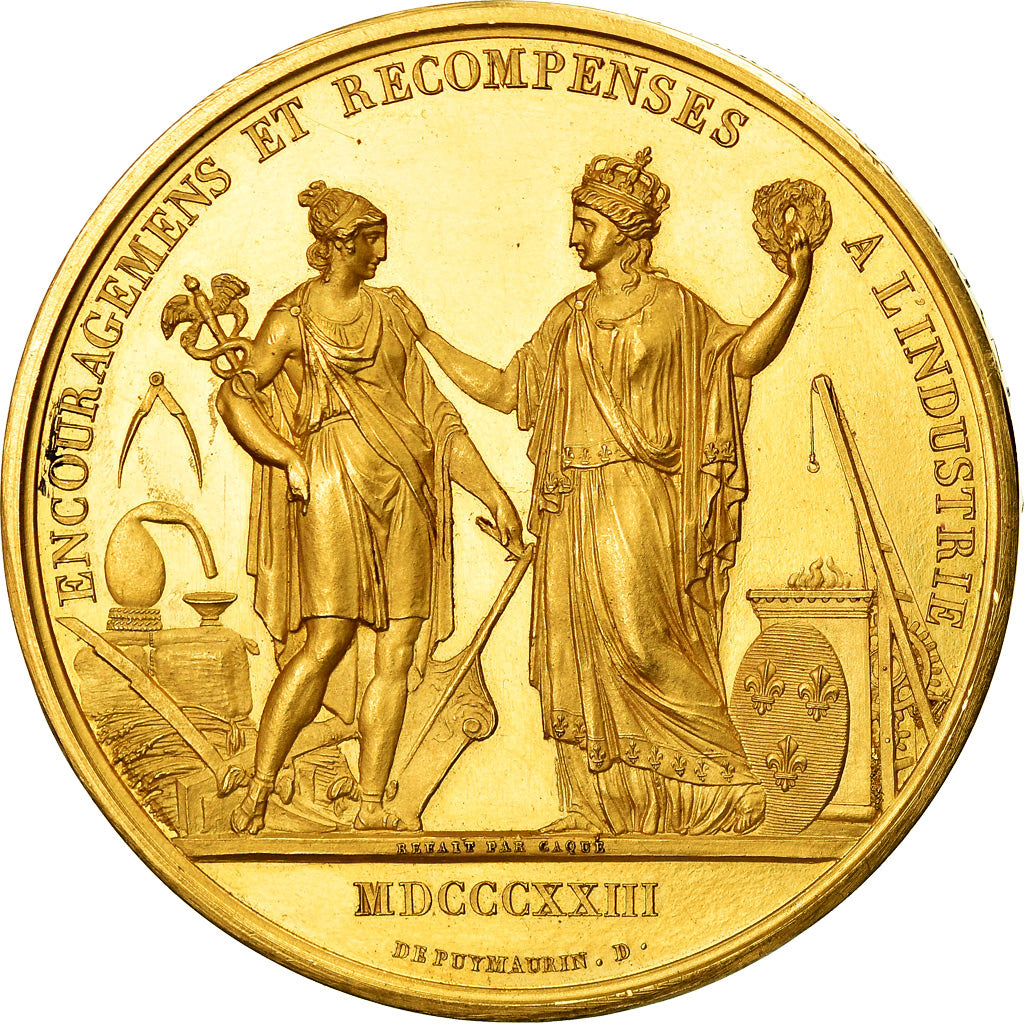 França, Medal, Luís XVIII, Encouragements et Récompenses, 1823, Gayrard