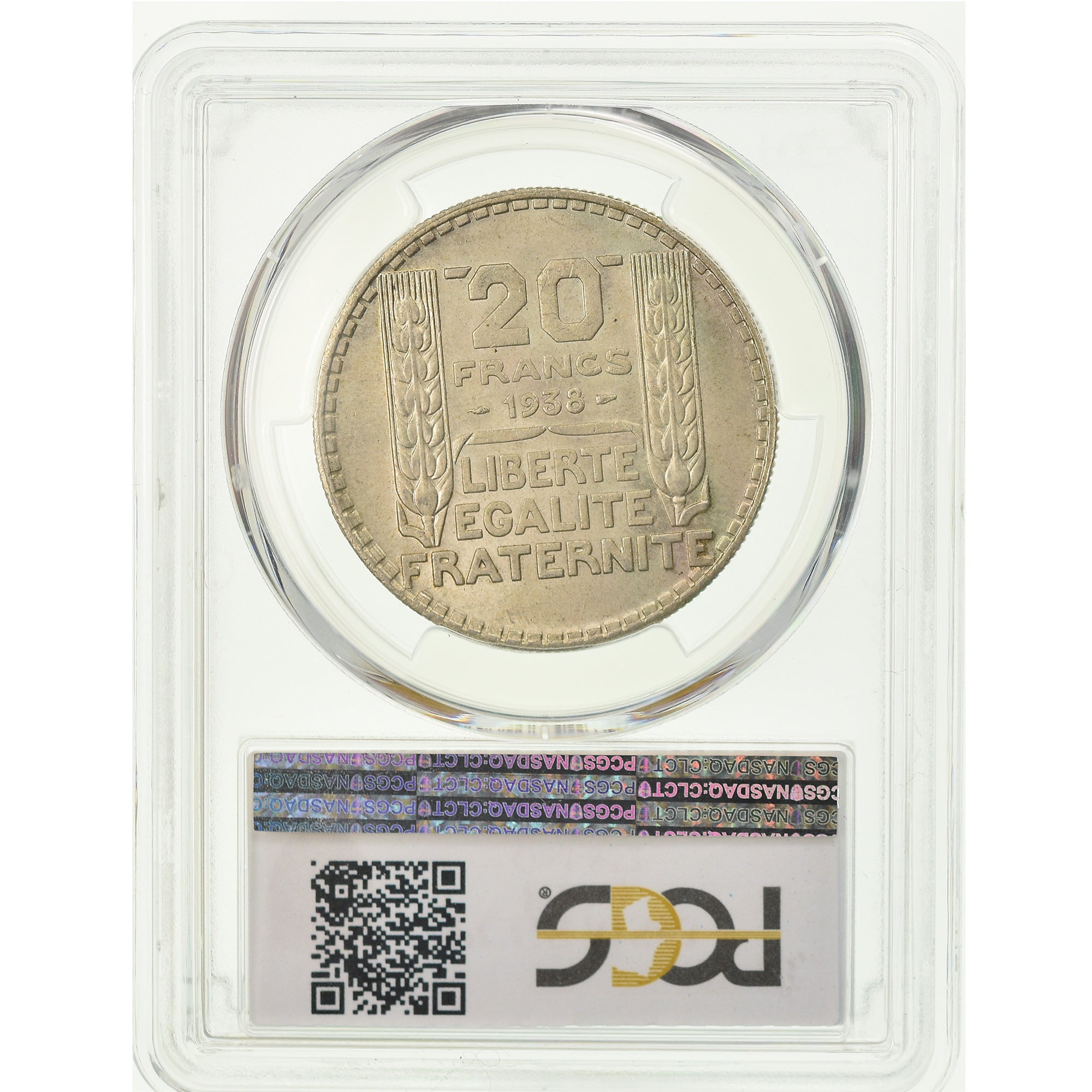 Coin, France, Turin, 20 Francs, 1938, Paris, PCGS, MS63, Silver, KM:879, graded
