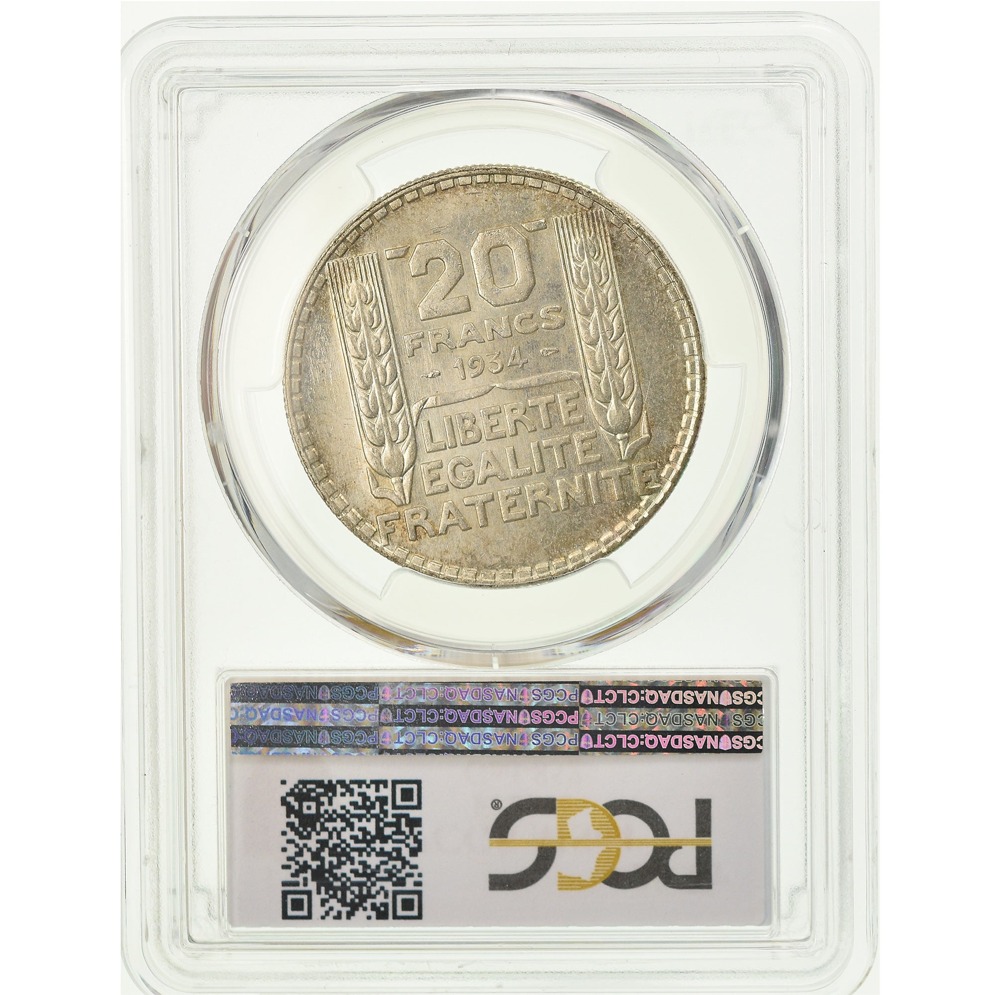 Monnaie, France, Turin, 20 Francs, 1934, Paris, PCGS, MS64, Argent, Gadoury:852