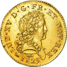 Moneda, Francia, Louis XV, Double louis d'or Mirliton, 2 Louis D'or, 1723