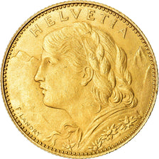 Coin, Switzerland, 10 Francs, 1922, Bern, MS(63), Gold, KM:36
